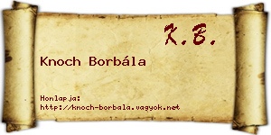 Knoch Borbála névjegykártya